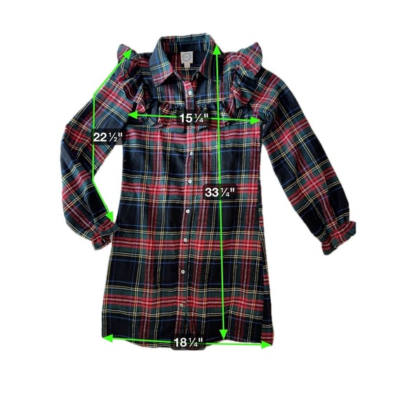 Blue Rain Ruffle Plaid Shirt Dress Size S - Picture 12 of 15